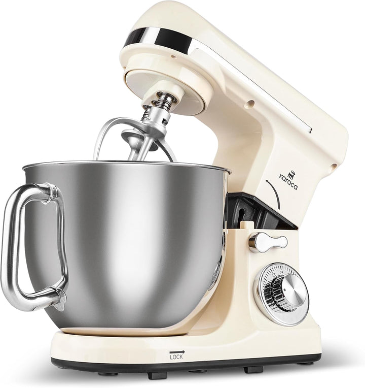 Karaca Blendburst Stand Mixer, Iconic Beige – Leistungsstarkes Küchengerät mit 1400W Leistung und 5,