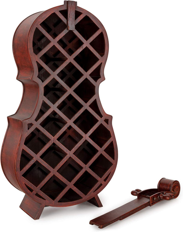 Stagecaptain Stradivino Weinregal für 21 Flaschen - Weinständer aus Holz in Vintage-Optik - Handgema
