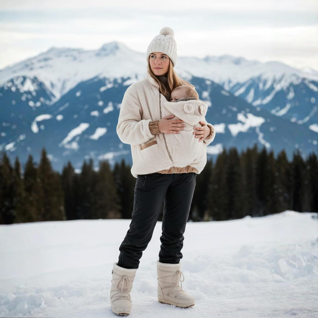 fun2bemum Wendbare Cord-Umstands- und Tragejacke 5-in-1 Allwetter-Funktionsjacke für Schwangerschaft