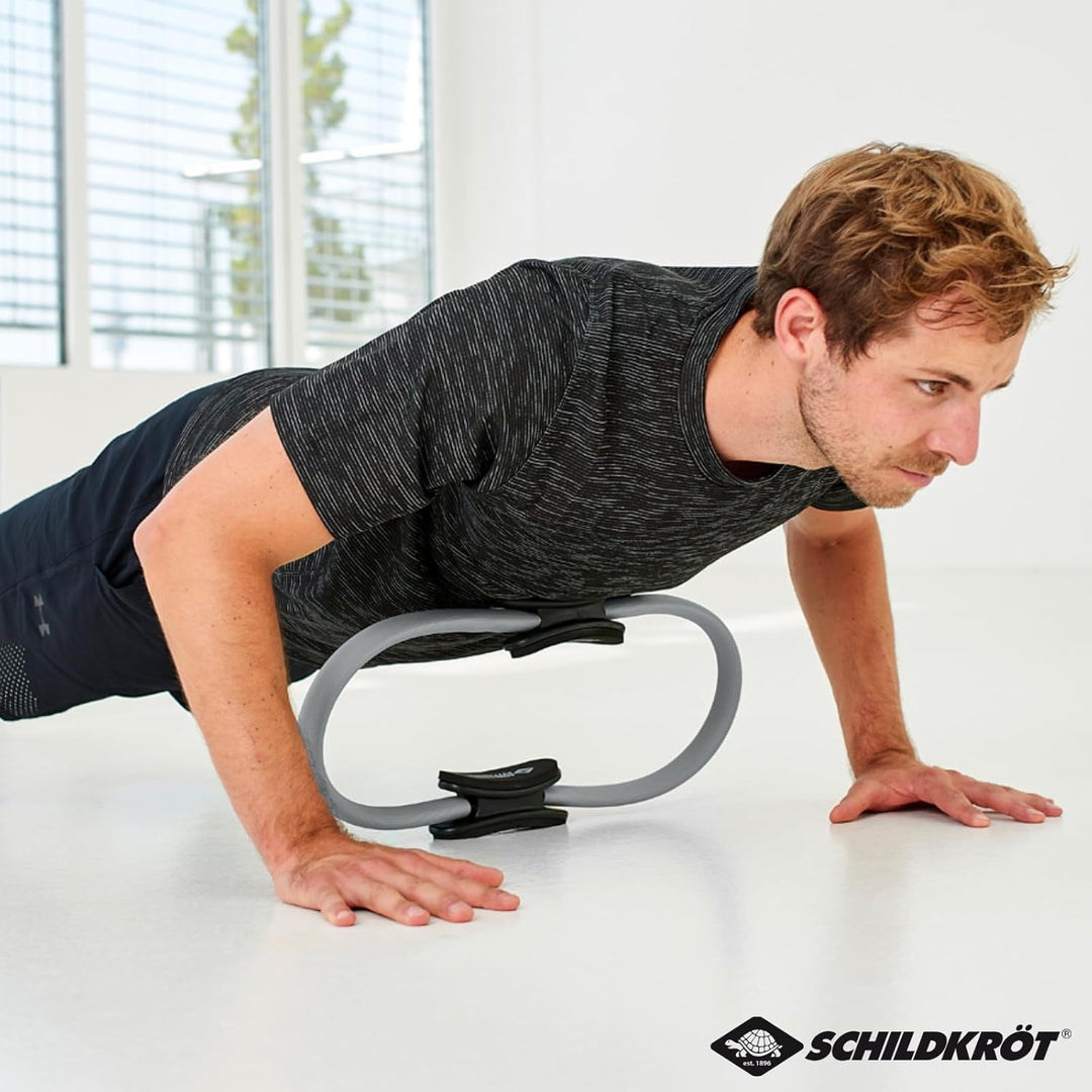 Schildkröt Pilates Ring, Fitness-Ring, Trainingsgerät für Core-Training, Durchmesser 37 cm, grün & g