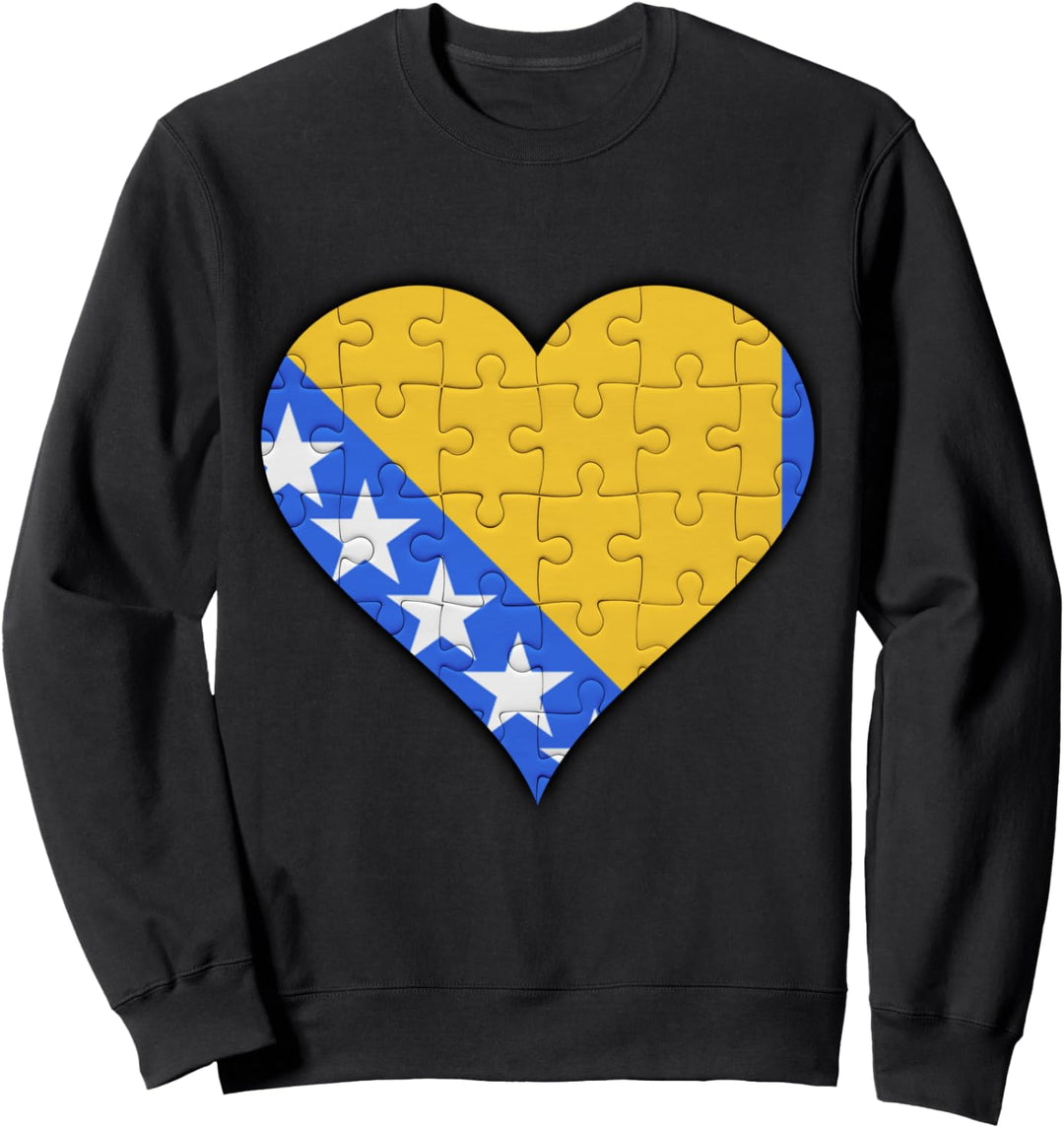 Bosnien und Herzegowina Bosnisch-Herzegowinische Flagge Herz Sweatshirt
