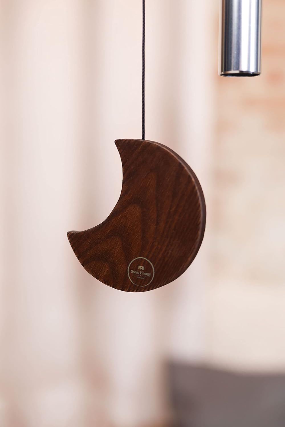 Sonic Energy Moon Meditation Chime – Windspiel mit 1 Klangstab (432 Hz) – für Garten u. Entspannung