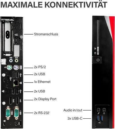 Fujitѕu - Schneller Mini PC mit Intel Quad Core - Silent Desktop Computer + Multimedia Rechner bis z