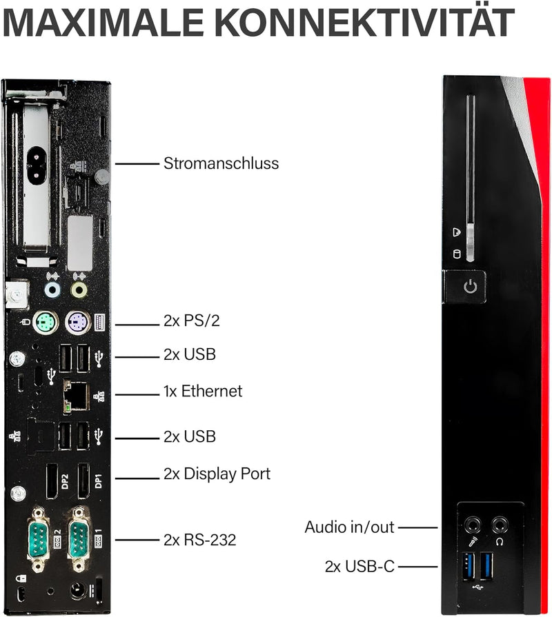 Fujitѕu - Schneller Mini PC mit Intel Quad Core - Silent Desktop Computer + Multimedia Rechner bis z