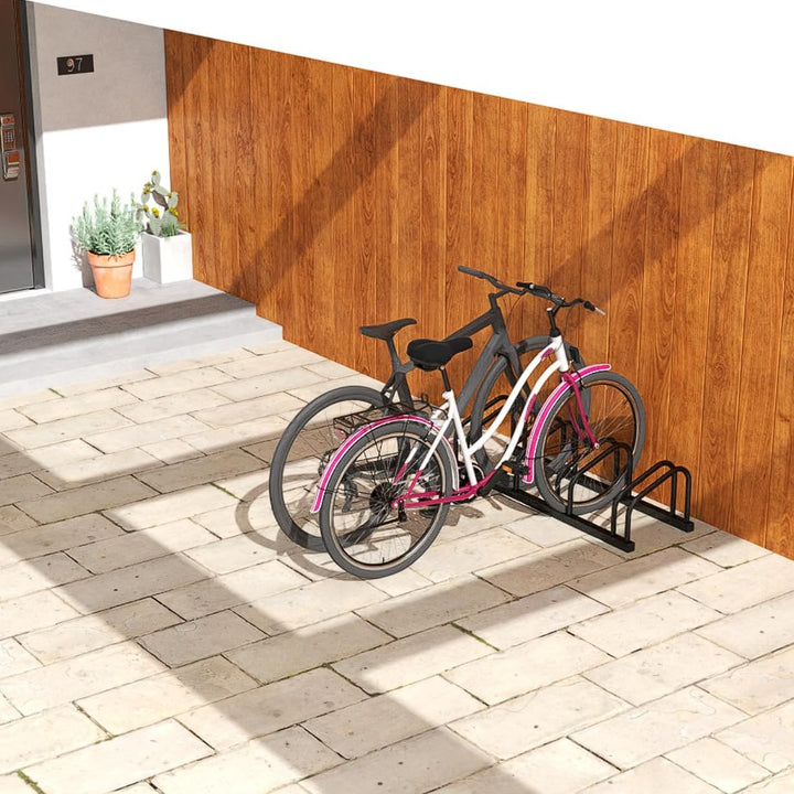 Aufun Fahrradständer Aufstellständer aus Stahl Für 4 Fahrräder, Mehrfachständer mit 37cm Radständer