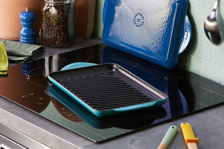 LE CREUSET Rechteckige Grillplatte aus Gusseisen, 32 cm, Für alle Herdarten inkl. Induktion geeignet
