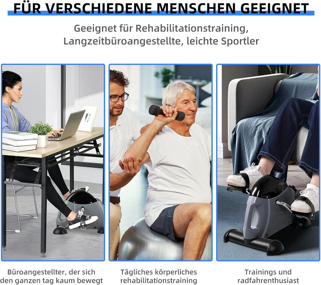 EVOLAND Heimtrainer Mini Fitnessbike Rehabilitations Pedaltrainer Arm und Beintrainer mit LCD Displa