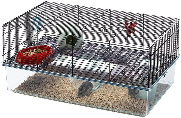 Ferplast Hamsterkäfig, FAVOLA Nagerkäfig, Kleintierkäfig, Hamsterzubehör inklusive, 60 x 37 x h 30 c