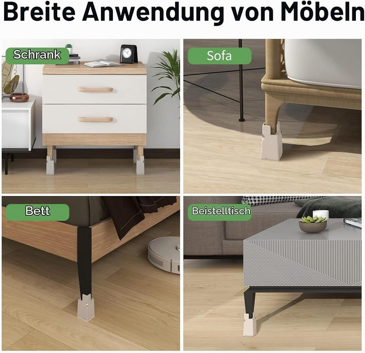 RCHYFEED Verstellbare Betterhöhung Möbelerhöhung 10cm mit Schraubklemme, Gray Betterhöher 4 Zoll Sch