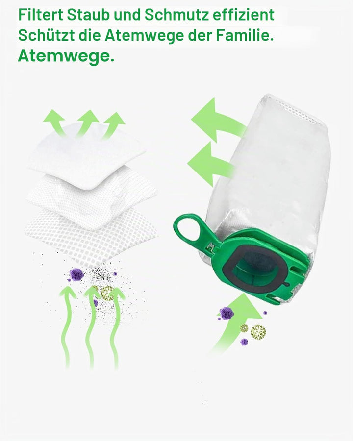 10 Stück Staubsaugerbeutel für Vorwerk Kobold VB100 FP 100 Premium Filtertüten mit Motorschutzfilter
