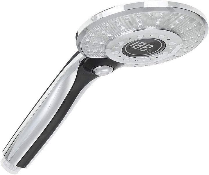 LED Duschkopf, Regendusche 3 Farben Farbwechsel Temperaturregelung, Handbrause mit Digital Temperatu