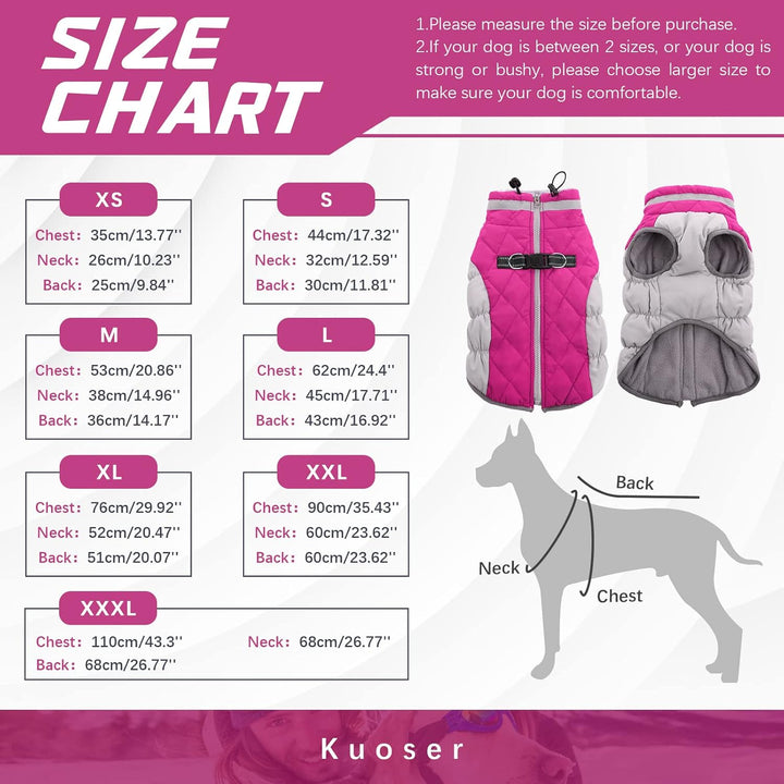 Kuoser Hundejacke Hundemantel für Kleine Hunde Winterweste, Wasserdicht Hunde Wintermantel Jacke Win