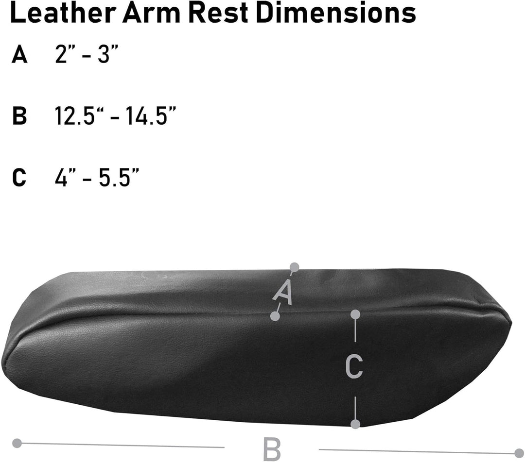 FH Group Premium Armlehnenbezug aus Kunstleder, halb-universal, Schwarz, 2 Stück Schwarz Kunstleder,