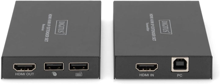 DIGITUS HDMI KVM Extender Set über IP 150 m, Full HD 1080p Full-HD / 2K@60Hz LAN IP-fähig - 1x Out -