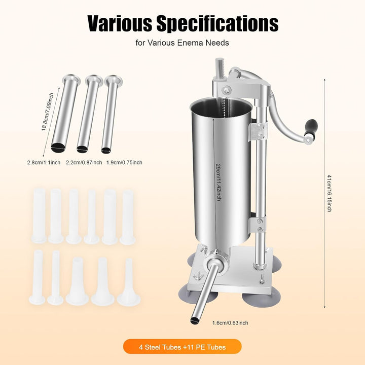 Manueller Wurstfüller, Wurstfüllmaschine Sausage Stuffer Stainless Steel 3 L Bis Zu 6 Pfund Fleisch