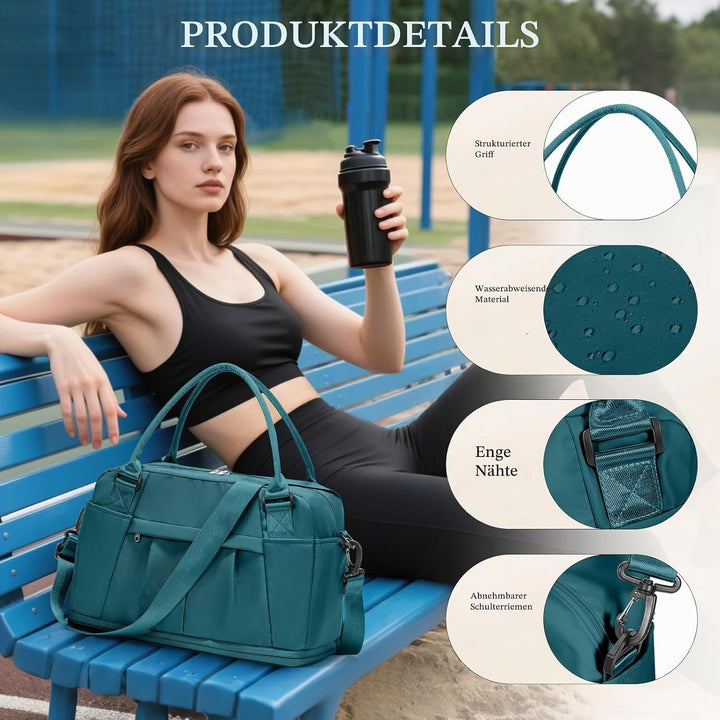 SEAFEW Reisetasche 24L, 40x30x20 Ryanair Handgepäck Tasche für Flugzeug Weekender Sporttasche Damen