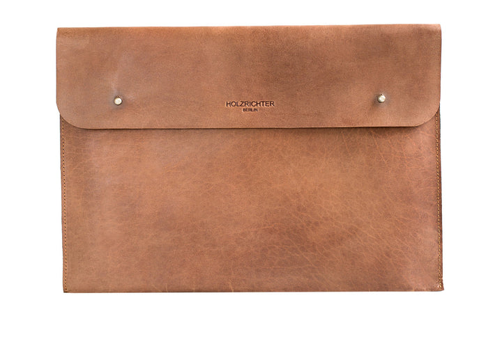HOLZRICHTER Berlin Laptop 13“ Sleeve - Premium Hülle aus Leder – Ledertasche für Notebook Apple MacB