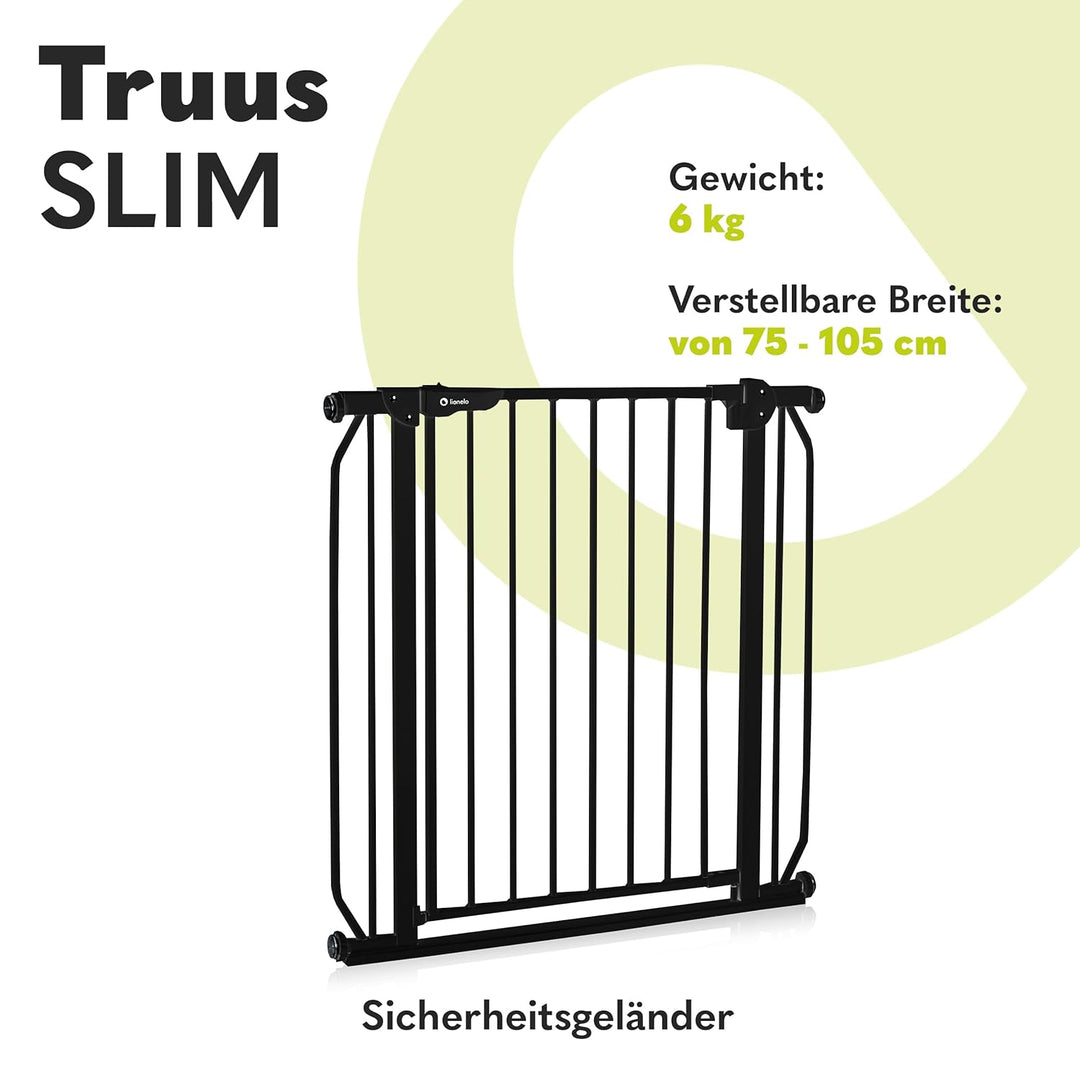 LIONELO Truus Slim Sicherheitstor, Verstellbare Breite von 75 bis 105 cm mit Press-Fit, Höhe 77 cm Ö