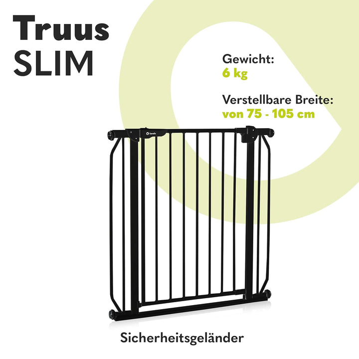 LIONELO Truus Slim Sicherheitstor, Verstellbare Breite von 75 bis 105 cm mit Press-Fit, Höhe 77 cm Ö