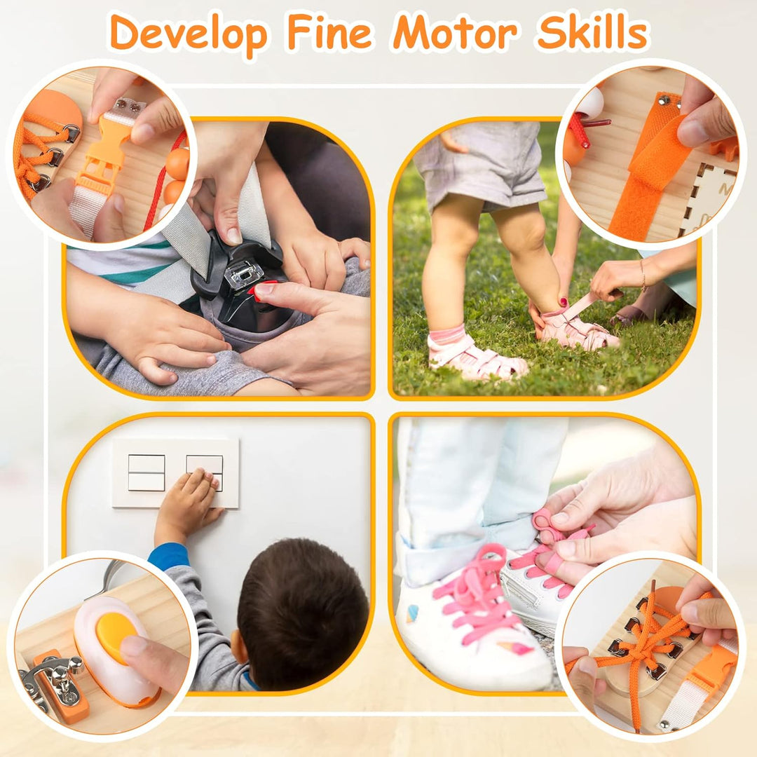 Joyreal Motorikbrett ab 1 2 3 Jahr - Activity Board Montessori Spielzeug Busy Board Montessori Brett