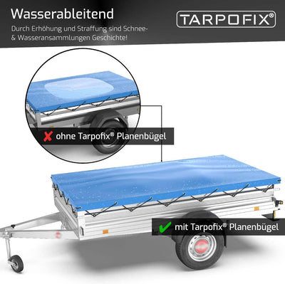 Tarpofix® Anhänger Planenbügel Flachplanenbügel (1-4er Set) - Universell anpassbare Anhängerplanen H