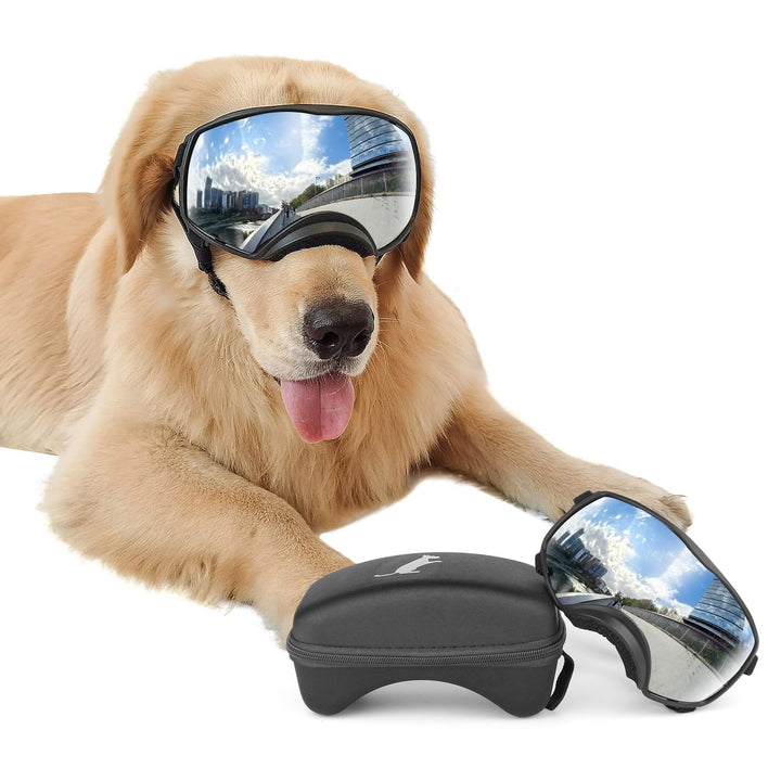 NAMSAN Hundebrille mit Weit Sichtfeld, UV-Schutz Sonnenbrille für Gross Hunde, Augen Schützen Hunde