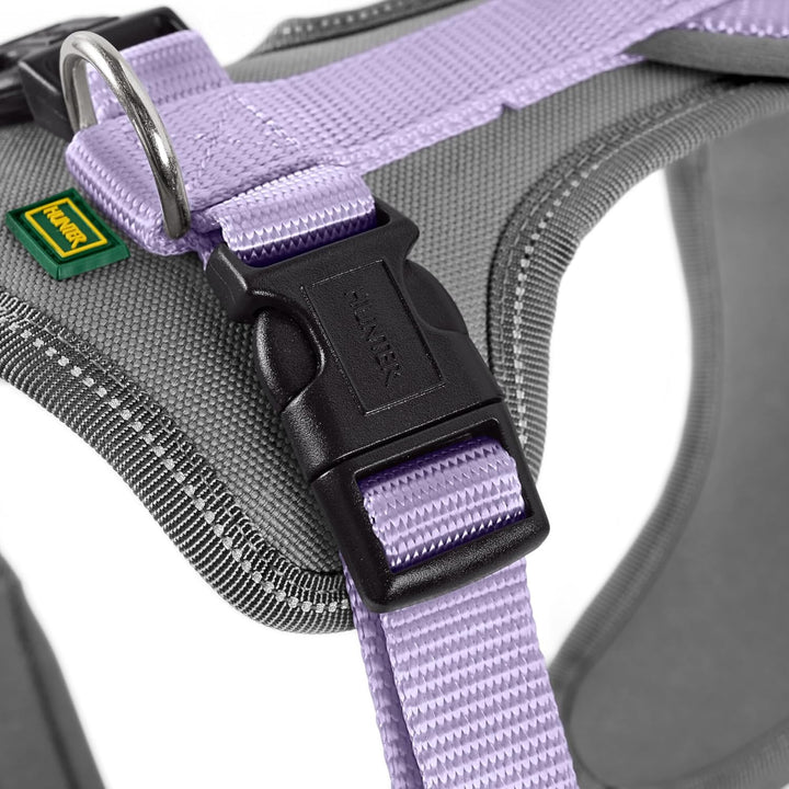 Hunter Hundegeschirr NEOPREN, Farbe: Lavendel/grau, strapazierfähiges Nylon, mit weichem Neopren gep