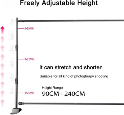 Andoer Foto Hintergrund Ständer, 2x3M verstellbares Hintergrundständersystem mit 4 Hintergrundklamme
