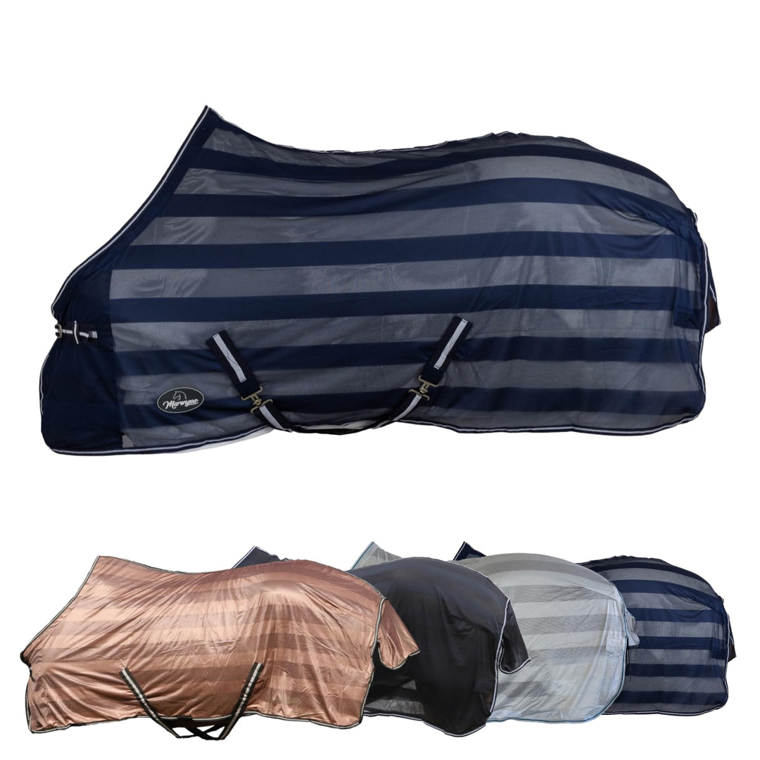 Marengos - Fliegendecke mit Kreuzgurt Economic | Schutz vor Insekten & Plagegeistern | Ekzemerdecke