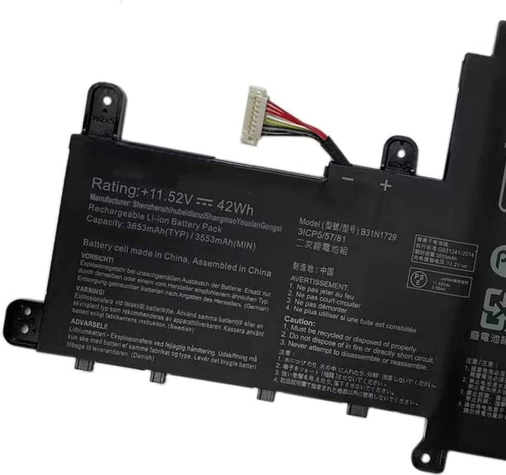 AKKEE 42Wh B31N1729 Replacement Laptop Akku für Asus VivoBook S15 S530 S530UA S530UN S530UN-BQ097T X