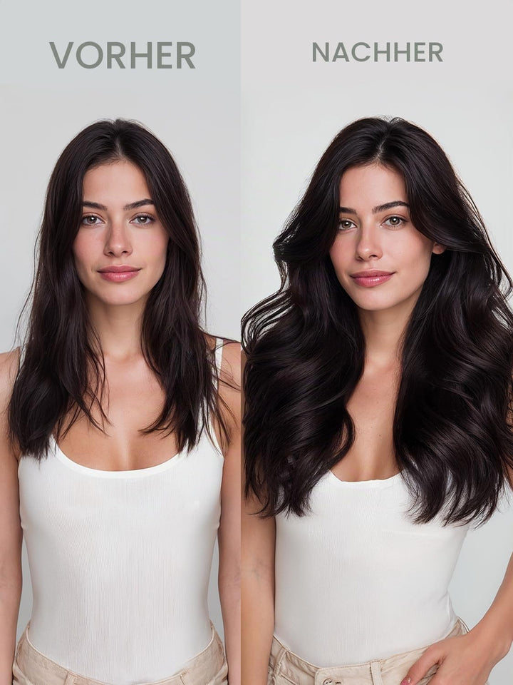 Nahtlose Clip In Extensions Echthaar, 50cm 7pcs 150g Tief Schwarz Echthaar Extensions Clip Remy Natü