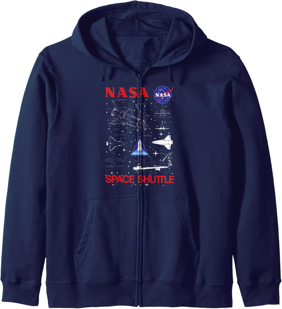 NASA Space Shuttle Schematic Blue Print Kapuzenjacke