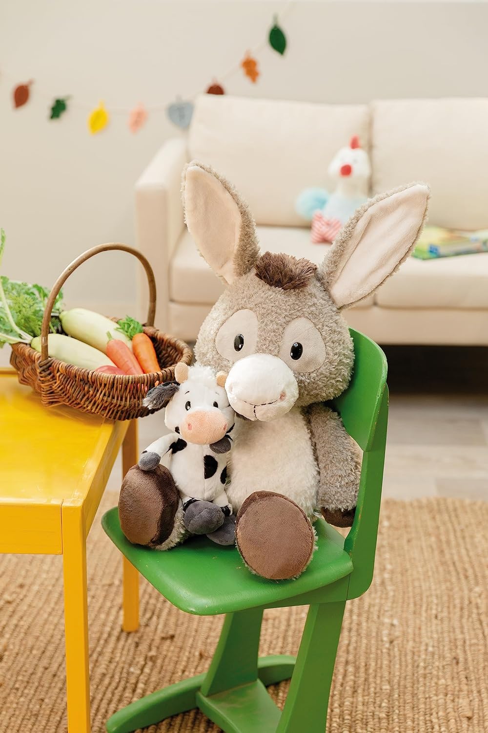 NICI 49035 Kuscheltier Esel Donkeylee 53cm grau schlenkernd-Nachhaltiges Stofftier aus weichem Plüsc