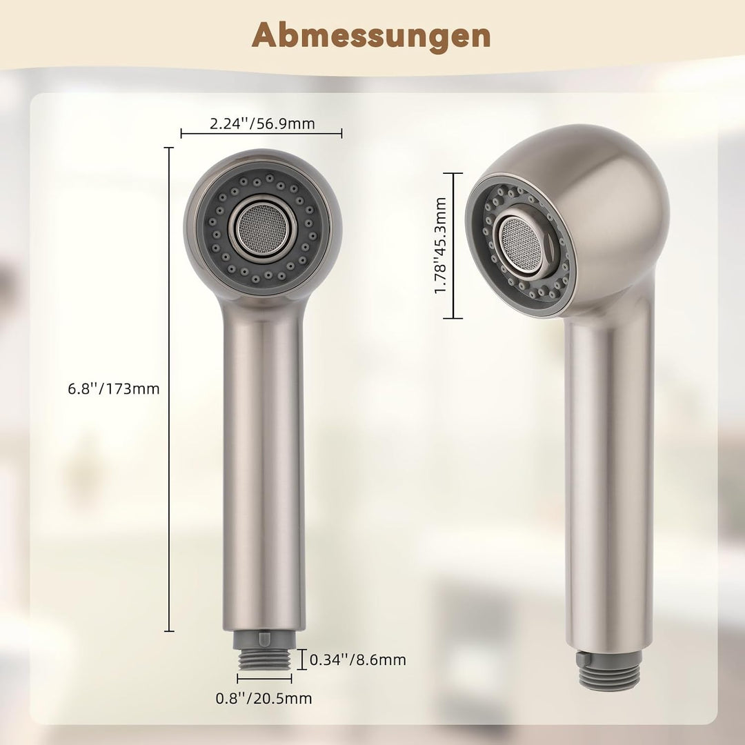 Hibbent Brausekopf Küchenarmatur, Geschirrbrause Ersatzkopf 2 Strahlarten, Badezimmer Wasserhahn Kop