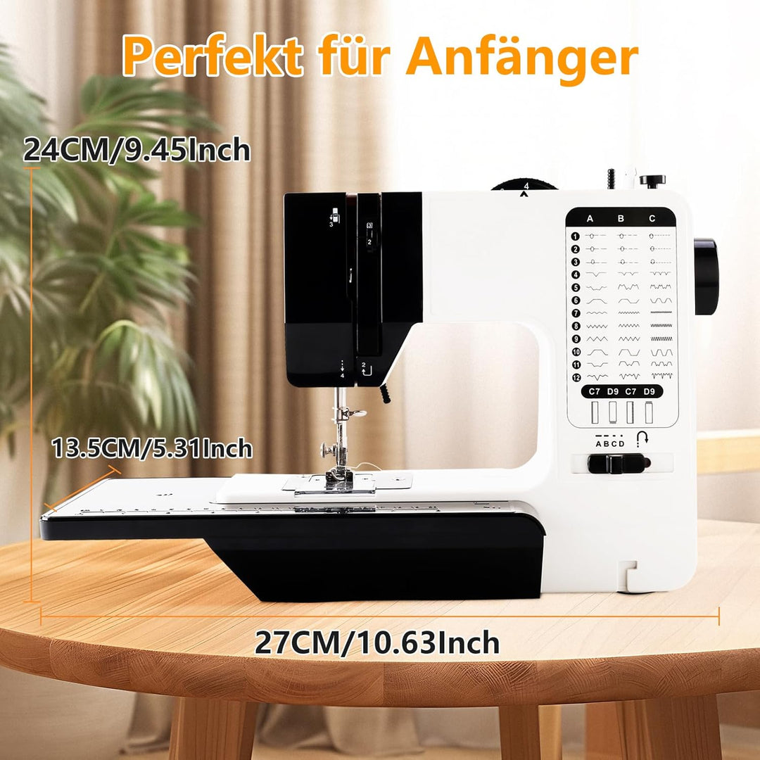 Nähmaschine für Anfänger, 38 Stichprogrammen Elektrische Nähmaschine, Tragbare Sewing Machine Mini m