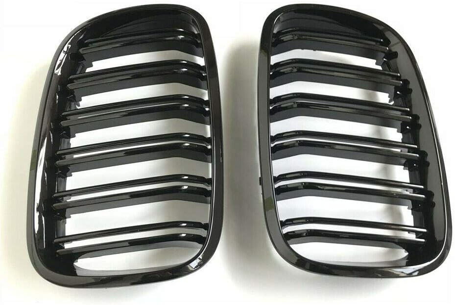 Kühlergrill für E70 E71 X5 X6 07–13, glänzend, Schwarz, 1 Paar