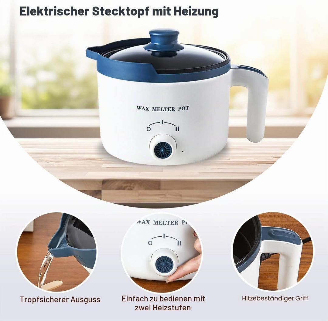 Elektrischer Wachsschmelztopf mit Ausguss, Wachsschmelzer für die Kerzenherstellung, Kerze machen Gi
