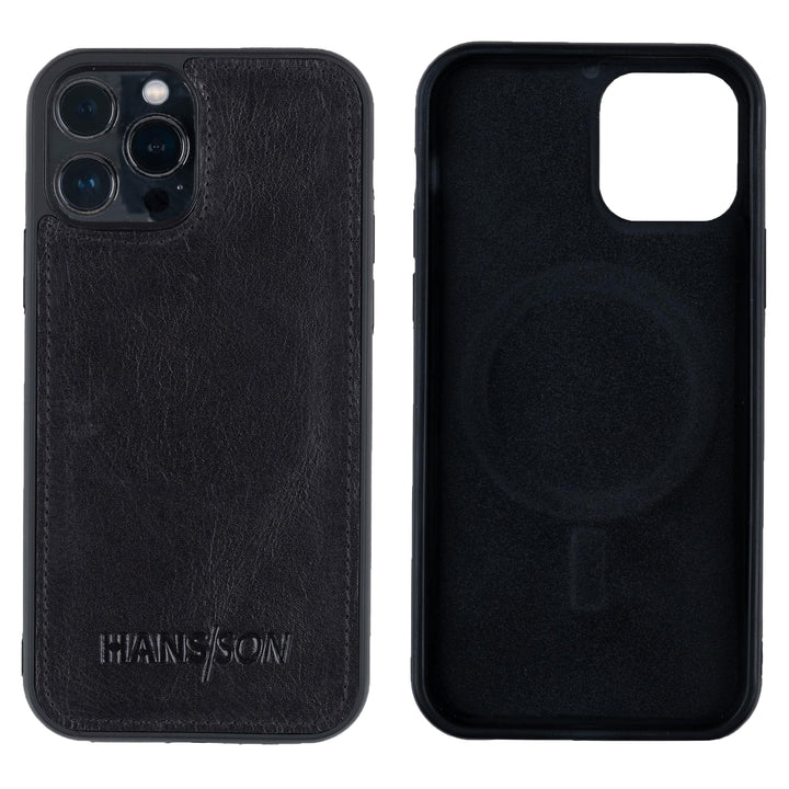HANS/SON Hülle aus Echtleder | iPhone 12 / iPhone 12 Pro Ledercase | Stossfest | Dünn | Hochwertig |