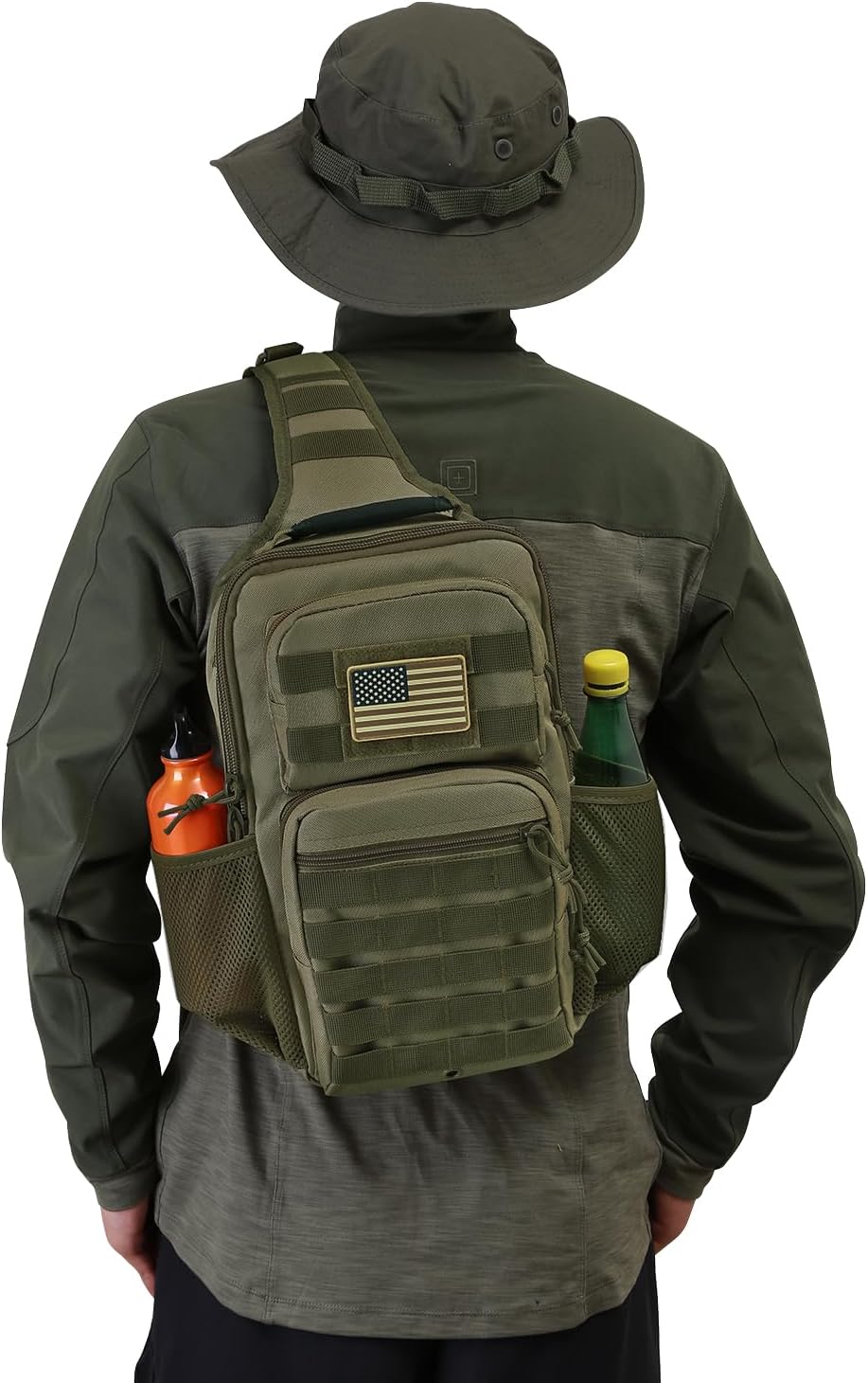 Hannibal Tactical Sling Rucksack Large Rover 13L Sling Pack, Olive, Taktischer Sling-Rucksack Olivgr