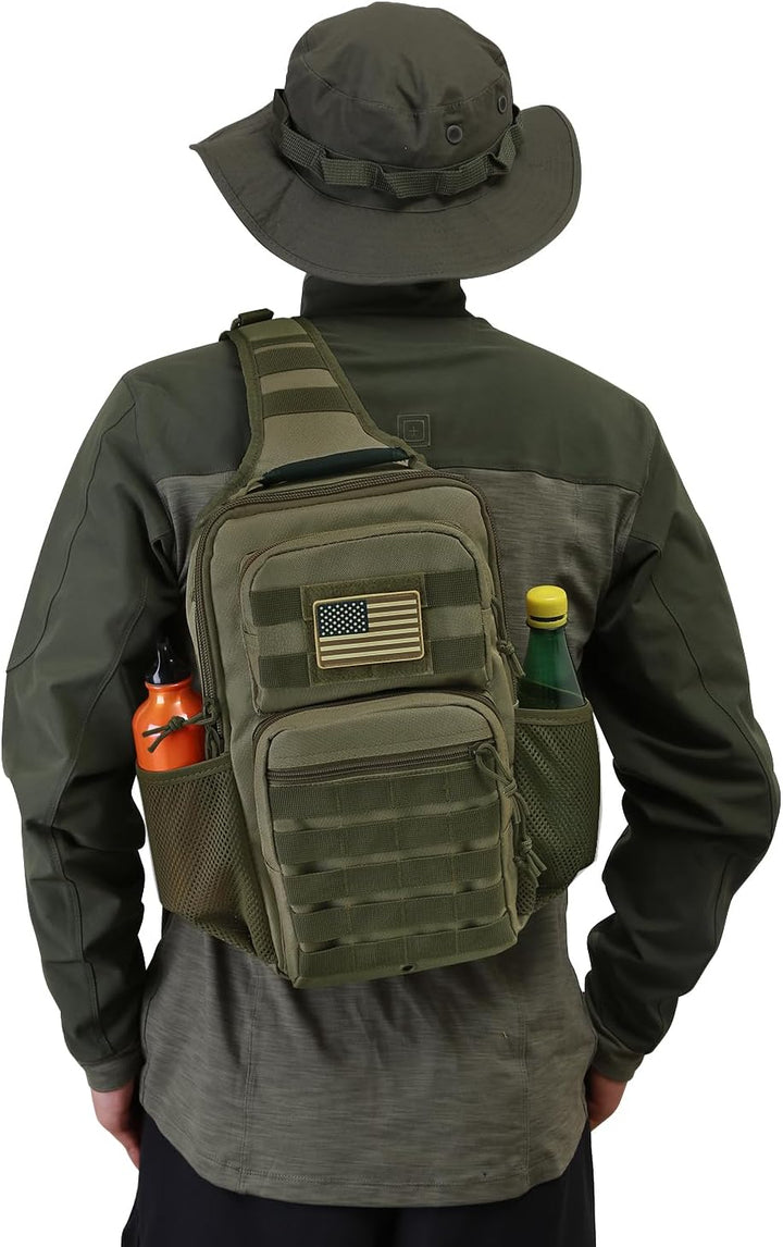 Hannibal Tactical Sling Rucksack Large Rover 13L Sling Pack, Olive, Taktischer Sling-Rucksack Olivgr