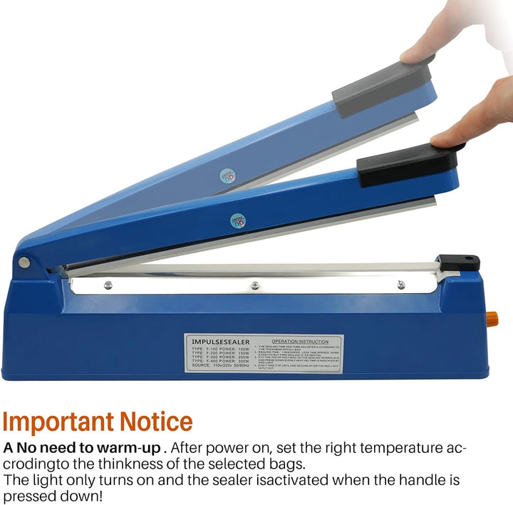 MOGOULUA 300 mm Heisssiegelgerät Folienschweissgerät 3mm Dichtungsbreite Balkenschweissgerät Versieg