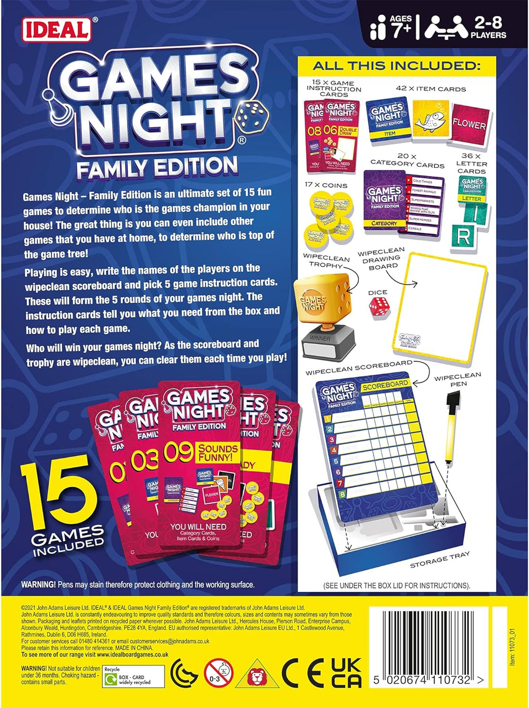 IDEAL, Games Night - Family Edition: Create the ultimate game night with 15 games included!, Family