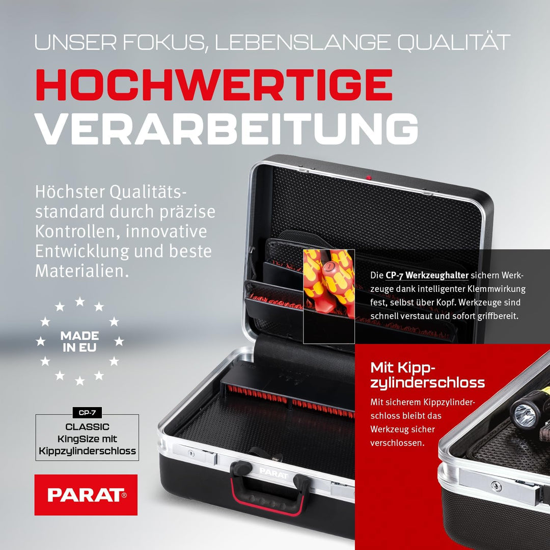 PARAT CLASSIC KingSize CP-7 | Werkzeugkoffer leer mit CP-7 Halterungen | Inkl. BASIC Roll-Up Case 8