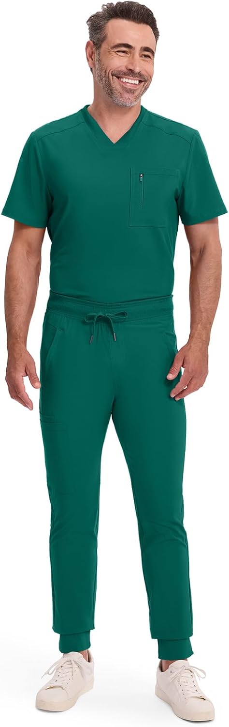 Jogger Scrubs for Men – 4-Way Stretch with Drawstring Elastic Waist, Cargo Pockets, Superior Perform