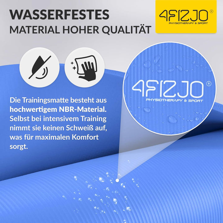 Fitnessmatte mit Tragegurt, Abm. 180x60 cm, NBR-Schaumstoff, Rutschfest, Komfort, In & Outdor, Pilat