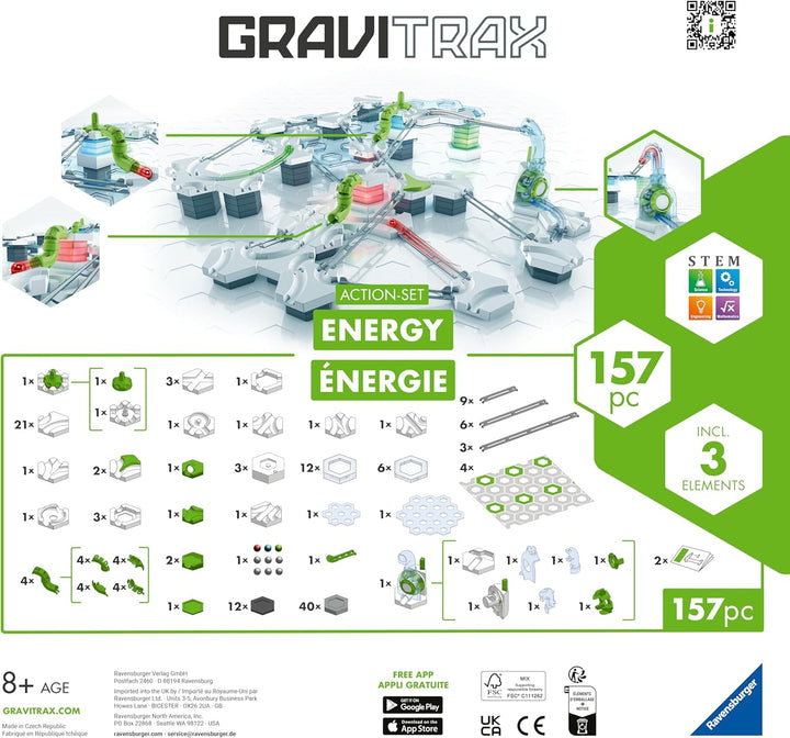Ravensburger GraviTrax Action-Set Energy 27482 - GraviTrax Starterset für Deine Kugelbahn - Murmelba