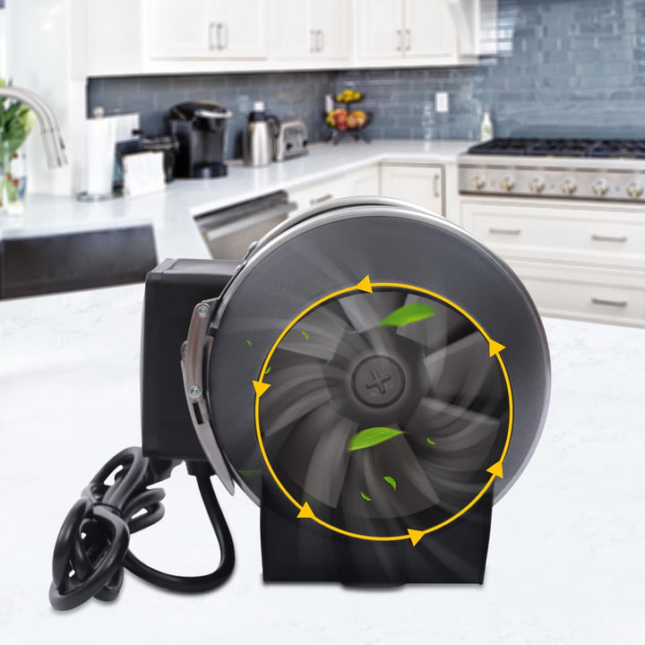czyuRachel 100mm Abluftventilator, Rohrlüfter Inline-Rohrventilator 220m³/h Fächerförmige Luftschauf
