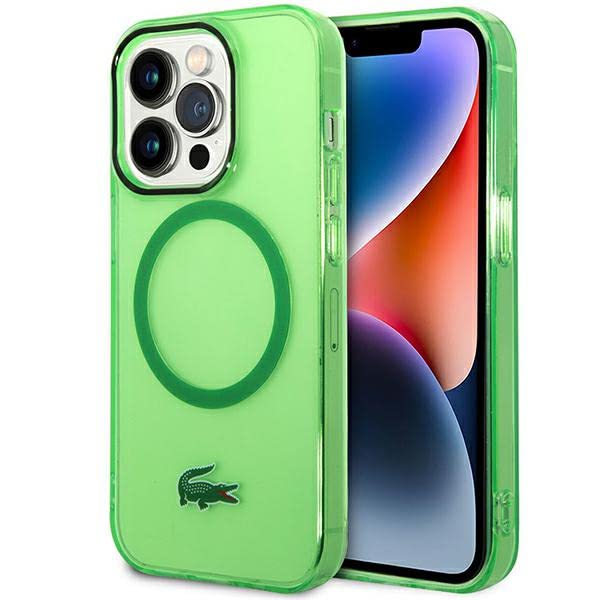 Lacoste LCHMP14XULON Hülle für iPhone 14 Pro Max 6.7" Grün hardcase Transparent