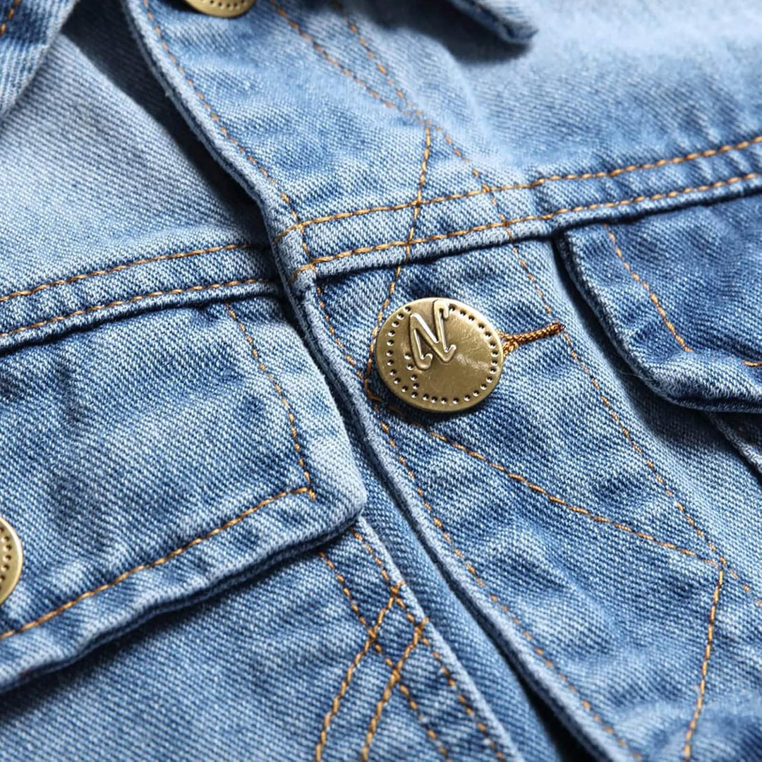Lange ärmellose Jacke für Männer und Frauen, Denim-Weste für Herren, Revers, ärmellos, schmale Passf
