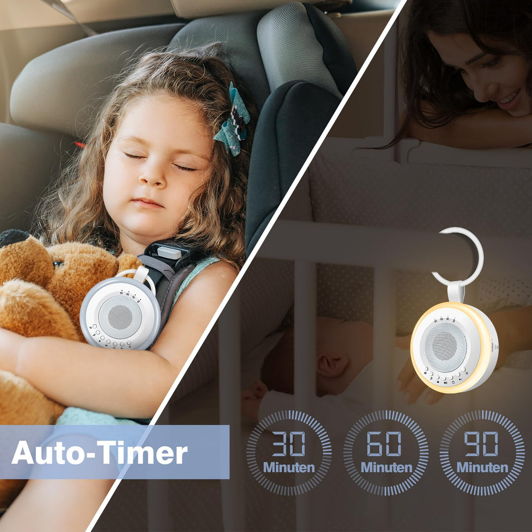 Tragbare Baby White Noise Machine: Easy@Home Einschlafhilfe Babys mit weissem Rauschen | Nachtlicht